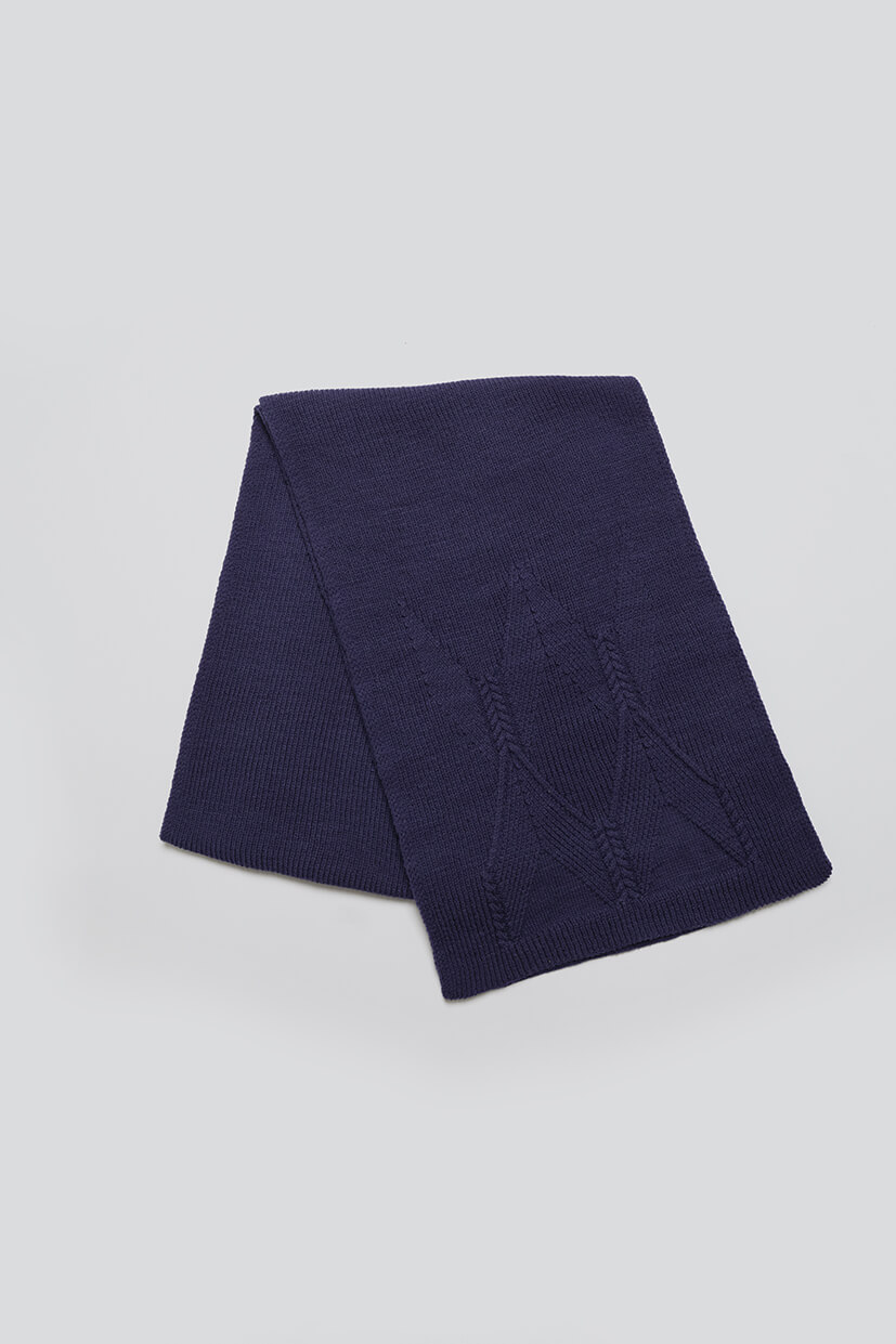 écharpe en laine mérinos bleu marine