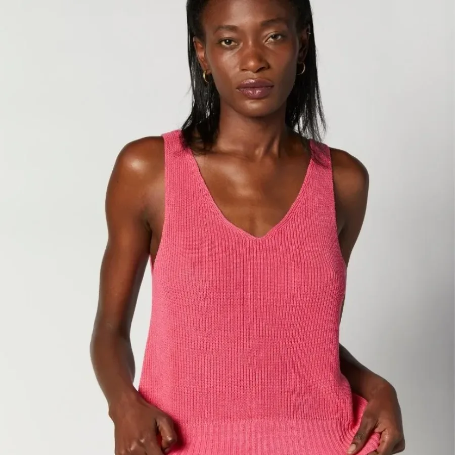 debardeur-lin-rose-femme-made-in-France-Master-of-Linen-col-V-cotes-perlees