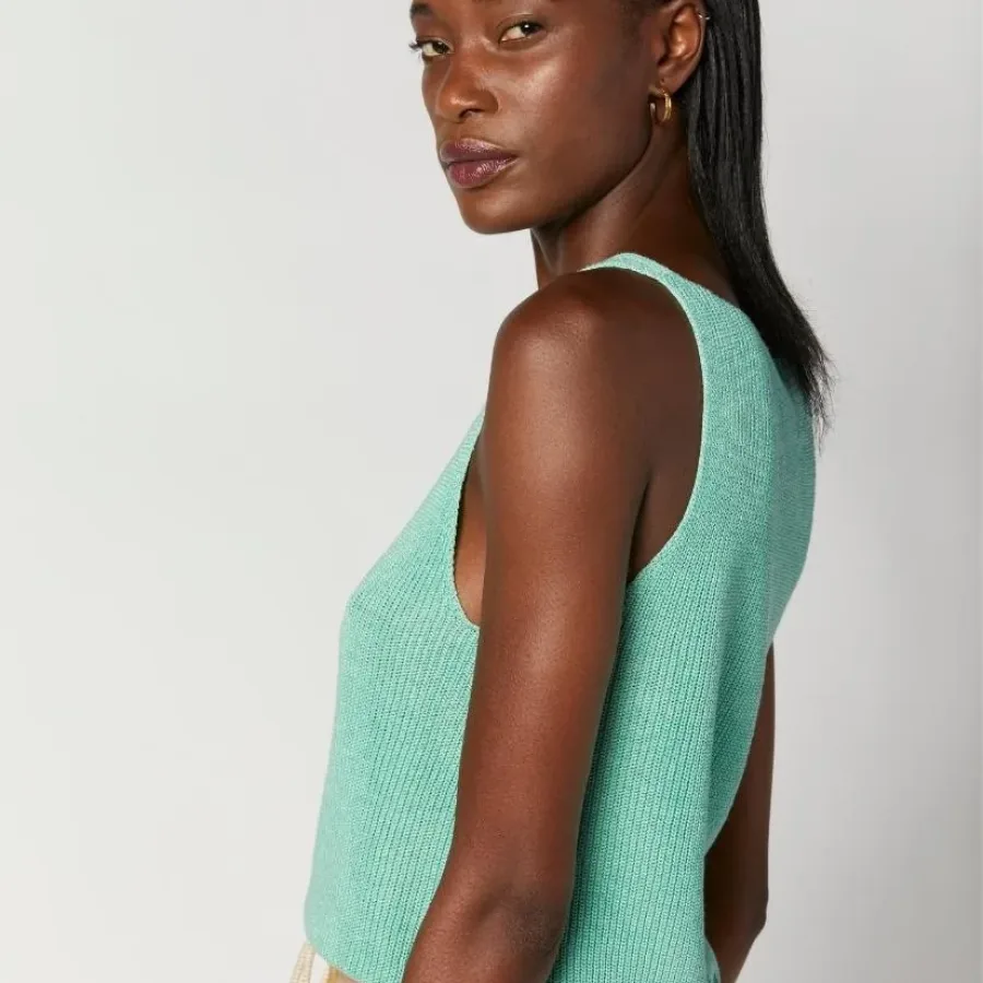 haut-lin-femme-vert-menthe-made-in-France-Master-of-Linen-col-V-cotes-perlees